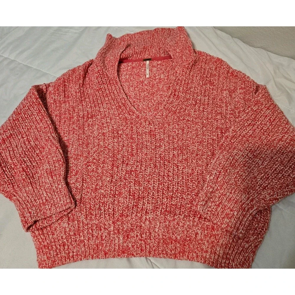 Free People Cropped Cable Knit Pullover Sweater Size Small